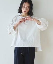 【接触冷感/マシンウォッシャブル】タックデザイントップス