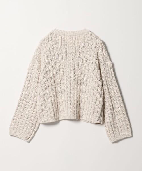 conte（コンテ）の「＜conte＞コットンシルク ケーブルニット（ニット/セーター・レディース・ブラック/ライトグレー・FREE）」の7枚目の写真