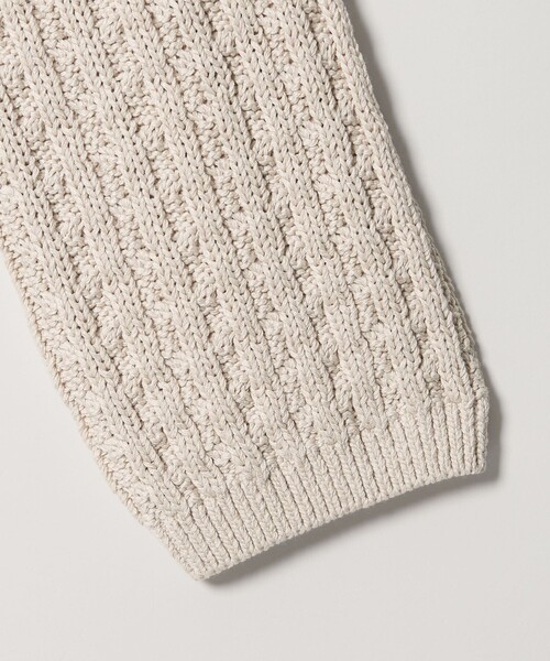 conte（コンテ）の「＜conte＞コットンシルク ケーブルニット（ニット/セーター・レディース・ブラック/ライトグレー・FREE）」の9枚目の写真