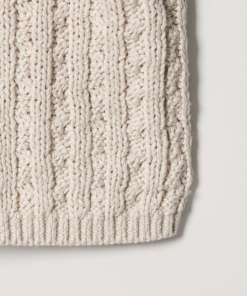 conte（コンテ）の「＜conte＞コットンシルク ケーブルニット（ニット/セーター・レディース・ブラック/ライトグレー・FREE）」の10枚目の写真