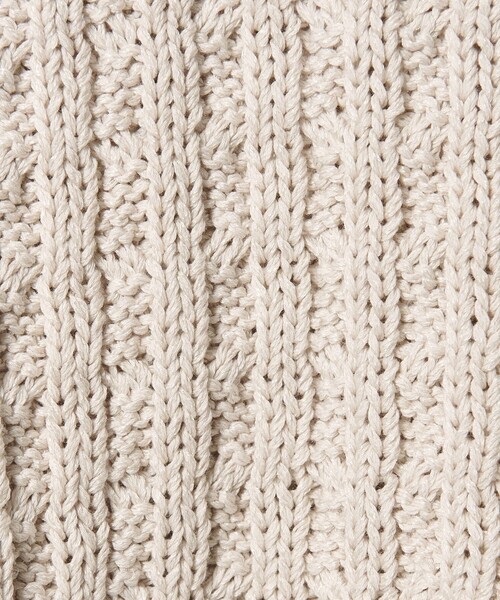 conte（コンテ）の「＜conte＞コットンシルク ケーブルニット（ニット/セーター・レディース・ブラック/ライトグレー・FREE）」の11枚目の写真