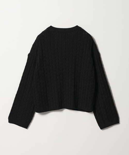 conte（コンテ）の「＜conte＞コットンシルク ケーブルニット（ニット/セーター・レディース・ブラック/ライトグレー・FREE）」の13枚目の写真