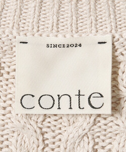 conte（コンテ）の「＜conte＞コットンシルク ケーブルニット（ニット/セーター・レディース・ブラック/ライトグレー・FREE）」の16枚目の写真