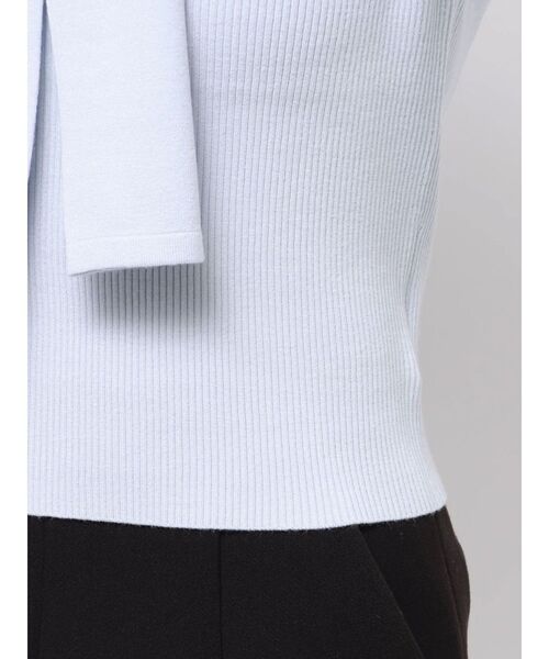 MERCURYDUO（マーキュリーデュオ）の「レイヤードライクツイストニット（ニット/セーター・レディース・オフホワイト/ライトブルー/ブラック・FREE）」の6枚目の写真