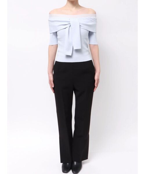 MERCURYDUO（マーキュリーデュオ）の「レイヤードライクツイストニット（ニット/セーター・レディース・オフホワイト/ライトブルー/ブラック・FREE）」の8枚目の写真