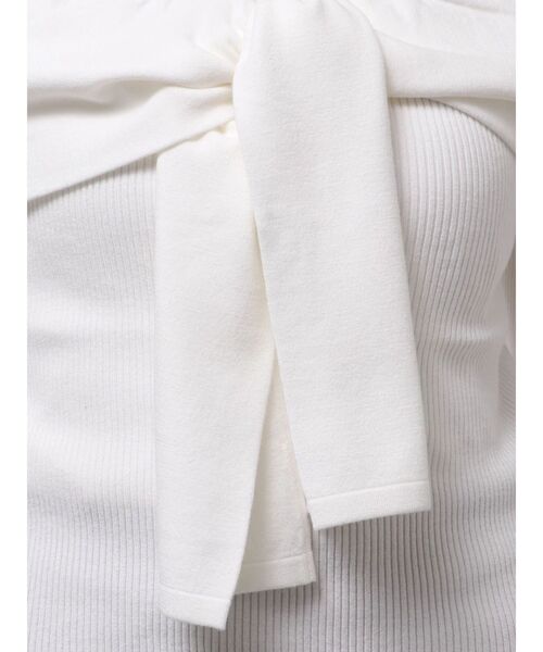 MERCURYDUO（マーキュリーデュオ）の「レイヤードライクツイストニット（ニット/セーター・レディース・オフホワイト/ライトブルー/ブラック・FREE）」の9枚目の写真