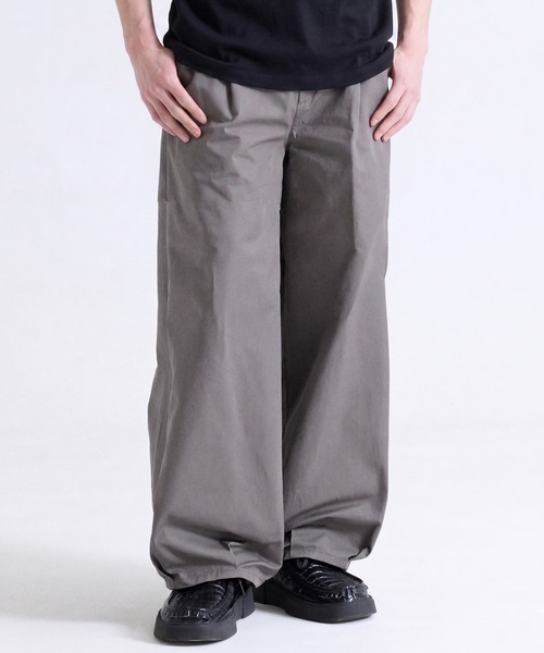 Parts Lab.（パーツラボ）の「【Parts Lab.】Wide Casual Work Slacks / ワイドカジュアルワークスラックス（スラックス・メンズ・ブラック/チャコールグレー・S/L/M）」の2枚目の写真