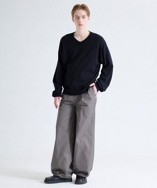 Parts Lab.（パーツラボ）の「【Parts Lab.】Wide Casual Work Slacks / ワイドカジュアルワークスラックス（スラックス・メンズ・ブラック/チャコールグレー・S/L/M）」の3枚目の写真