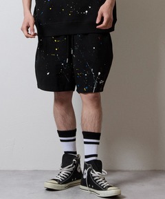 GRANCY】Rhinestone Design Layered Sweatpants / ラインストーン