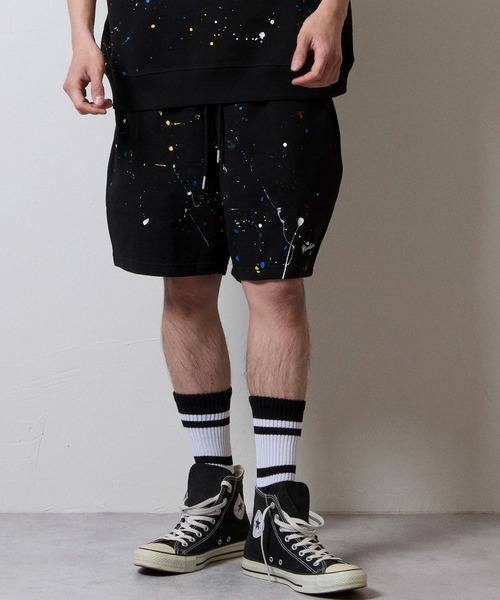 NUMBER (N)INE（ナンバーナイン）の「HAND PAINTED FIRM COTTON LIGHT SHORT PILE EASY SHORTS / ハンドペイント ファーム コットン ライト ミニ裏毛 イージー ショーツ（スウェットパンツ・メンズ・グレー系その他2/グレー系その他3/ブラック/ブラック系その他2/グレー/ブラック系その他3/ブラック系その他4・M/XL/L）」の3枚目の写真