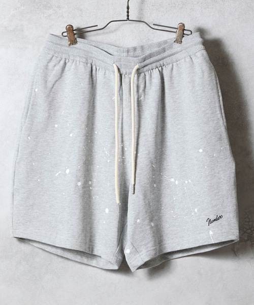 NUMBER (N)INE（ナンバーナイン）の「HAND PAINTED FIRM COTTON EASY SHORTS / ハンドペイント ファーム コットン イージー ショーツ（スウェットパンツ・メンズ・グレー系その他2/グレー系その他3/ブラック/ブラック系その他2/グレー・M/XL/L）」の4枚目の写真