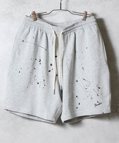 NUMBER (N)INE（ナンバーナイン）の「HAND PAINTED FIRM COTTON EASY SHORTS / ハンドペイント ファーム コットン イージー ショーツ（スウェットパンツ・メンズ・グレー系その他2/グレー系その他3/ブラック/ブラック系その他2/グレー・M/XL/L）」の14枚目の写真