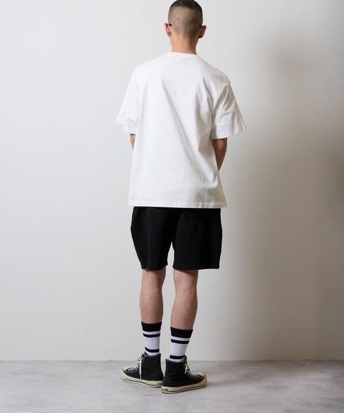 HAND PAINTED FIRM COTTON LIGHT SHORT PILE EASY SHORTS / ハンド