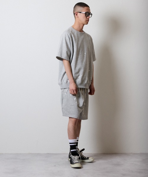 HAND PAINTED FIRM COTTON LIGHT SHORT PILE EASY SHORTS / ハンド