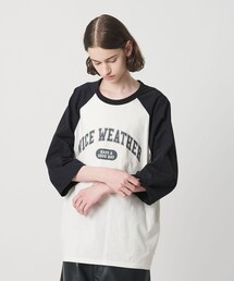 <NICE WEATHER>ロゴ ラグランTシャツ