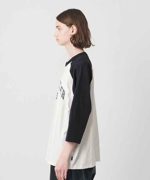 NICE WEATHER(ナイスウェザー)の「<NICE WEATHER>ロゴ ラグランTシャツ(Tシャツ/カットソー・メンズ・オリーブ/ネイビー・M/XS/S/L)」の8枚目の写真