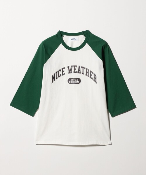 NICE WEATHER(ナイスウェザー)の「<NICE WEATHER>ロゴ ラグランTシャツ(Tシャツ/カットソー・メンズ・オリーブ/ネイビー・M/XS/S/L)」の10枚目の写真