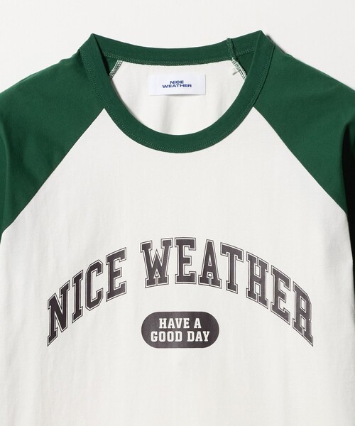 NICE WEATHER(ナイスウェザー)の「<NICE WEATHER>ロゴ ラグランTシャツ(Tシャツ/カットソー・メンズ・オリーブ/ネイビー・M/XS/S/L)」の12枚目の写真