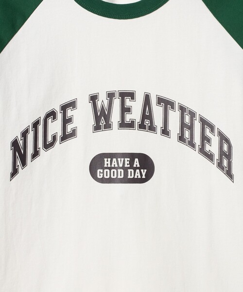NICE WEATHER(ナイスウェザー)の「<NICE WEATHER>ロゴ ラグランTシャツ(Tシャツ/カットソー・メンズ・オリーブ/ネイビー・M/XS/S/L)」の15枚目の写真
