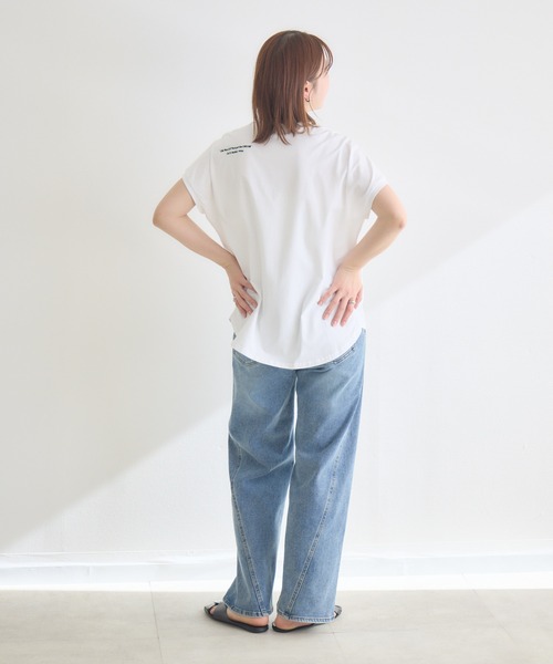 meeny miny(ミーニーマイニー)の「【meeny miny】CAT & BAKES 9456 『フランスパン』Tシャツ(Tシャツ/カットソー・レディース・ベージュ/ホワイト/チャコールグレー・M-L/S-M)」の7枚目の写真
