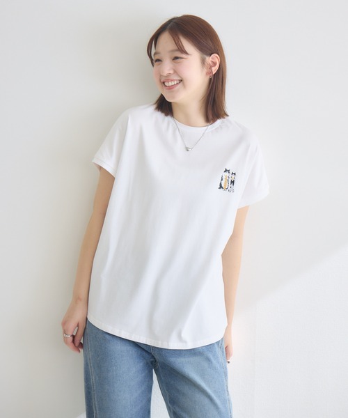 meeny miny(ミーニーマイニー)の「【meeny miny】CAT & BAKES 9456 『フランスパン』Tシャツ(Tシャツ/カットソー・レディース・ベージュ/ホワイト/チャコールグレー・M-L/S-M)」の8枚目の写真