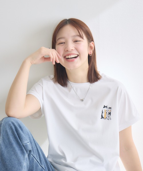meeny miny(ミーニーマイニー)の「【meeny miny】CAT & BAKES 9456 『フランスパン』Tシャツ(Tシャツ/カットソー・レディース・ベージュ/ホワイト/チャコールグレー・M-L/S-M)」の10枚目の写真
