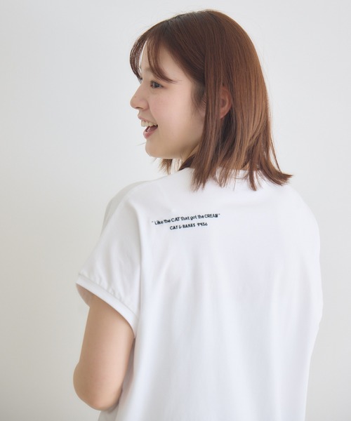 meeny miny(ミーニーマイニー)の「【meeny miny】CAT & BAKES 9456 『フランスパン』Tシャツ(Tシャツ/カットソー・レディース・ベージュ/ホワイト/チャコールグレー・M-L/S-M)」の12枚目の写真