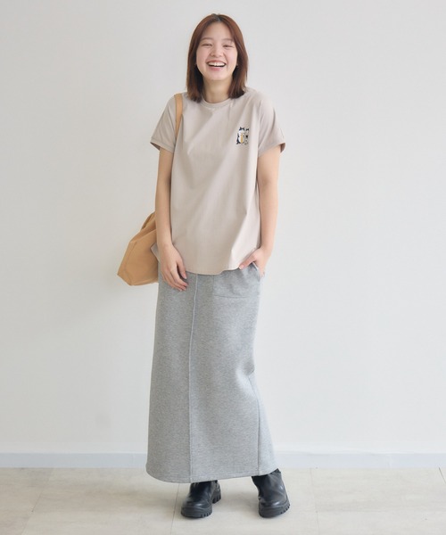meeny miny(ミーニーマイニー)の「【meeny miny】CAT & BAKES 9456 『フランスパン』Tシャツ(Tシャツ/カットソー・レディース・ベージュ/ホワイト/チャコールグレー・M-L/S-M)」の14枚目の写真