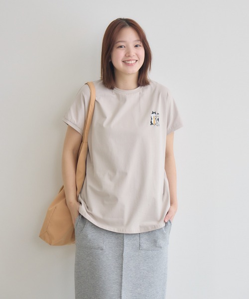 meeny miny(ミーニーマイニー)の「【meeny miny】CAT & BAKES 9456 『フランスパン』Tシャツ(Tシャツ/カットソー・レディース・ベージュ/ホワイト/チャコールグレー・M-L/S-M)」の18枚目の写真