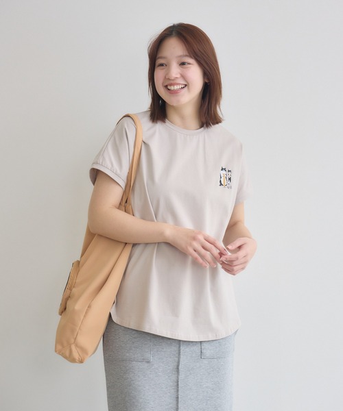 meeny miny(ミーニーマイニー)の「【meeny miny】CAT & BAKES 9456 『フランスパン』Tシャツ(Tシャツ/カットソー・レディース・ベージュ/ホワイト/チャコールグレー・M-L/S-M)」の19枚目の写真