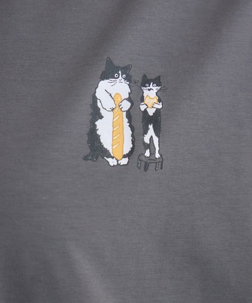 meeny miny(ミーニーマイニー)の「【meeny miny】CAT & BAKES 9456 『フランスパン』Tシャツ(Tシャツ/カットソー・レディース・ベージュ/ホワイト/チャコールグレー・M-L/S-M)」の15枚目の写真