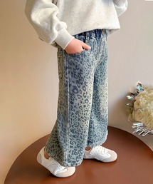 aimoha | 【aimoha-KIDS-】キッズ　ヒョウ柄ワイドデニムパンツ(デニムパンツ)