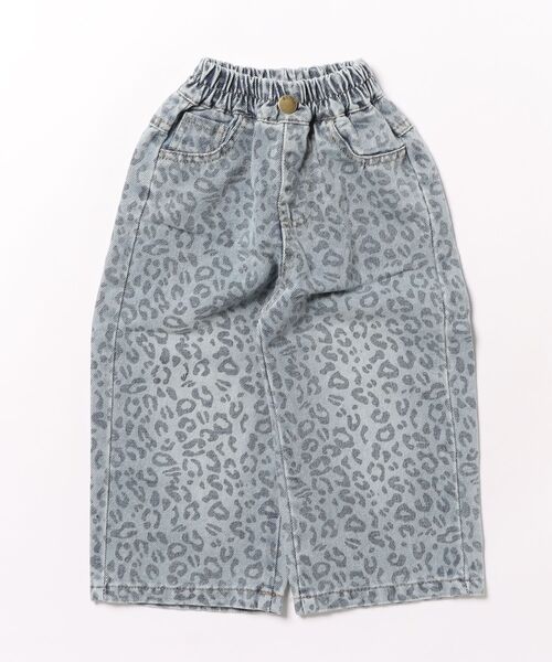 aimoha（アイモハ）の「【aimoha-KIDS-】キッズ　ヒョウ柄ワイドデニムパンツ（デニムパンツ・キッズ・レオパード・90/100/110/120/130/140）」の3枚目の写真