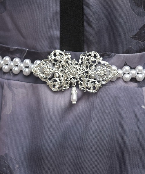axes femme(アクシーズファム)の「オーナメントパールゴムベルト(ベルト・レディース・シルバー/ゴールド・FREE)」の3枚目の写真