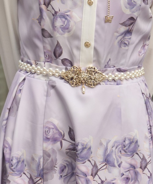 axes femme(アクシーズファム)の「オーナメントパールゴムベルト(ベルト・レディース・シルバー/ゴールド・FREE)」の4枚目の写真