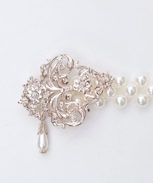 axes femme(アクシーズファム)の「オーナメントパールゴムベルト(ベルト・レディース・シルバー/ゴールド・FREE)」の8枚目の写真