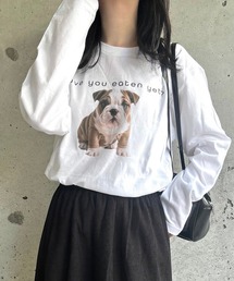 ブルドッグプリントロンT/長袖Tシャツ