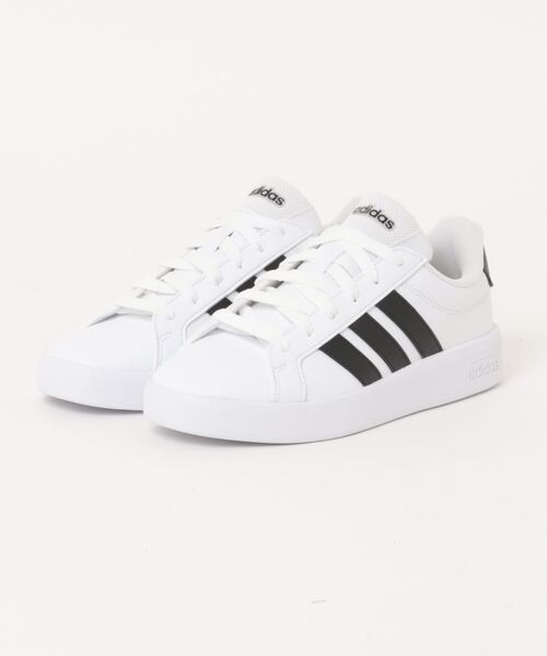 adidas(アディダス)の「【adidas】アディダス GRANDCOURT 3.0J(グランドコート 3.0J)(スニーカー・レディース・ホワイト×ブラック/ホワイト×ホワイト/ブラック系その他/ブラック×ブラック/ブラック×ホワイト・23.0cm/23.5cm/24.0cm/24.5cm/25.0cm/25.5cm)」の1枚目の写真