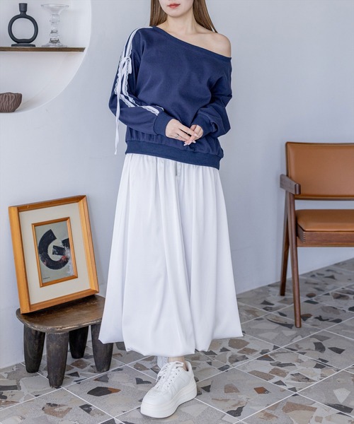 clear（クリア）の「3wayリボンレースラインオーバースウェット（スウェット・レディース・ネイビー/グレー・F）」の19枚目の写真