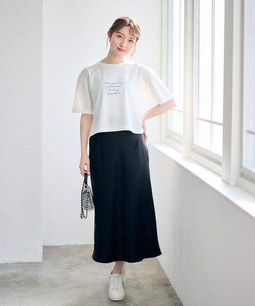 12Twelve Agenda（トゥエルブ　アジェンダ）の「ベルト付サテンナロースカート（スカート・レディース・ピンク/チャコールグレー/ブラック・M）」の5枚目の写真