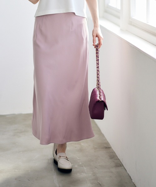 12Twelve Agenda（トゥエルブ　アジェンダ）の「ベルト付サテンナロースカート（スカート・レディース・ピンク/チャコールグレー/ブラック・M）」の21枚目の写真