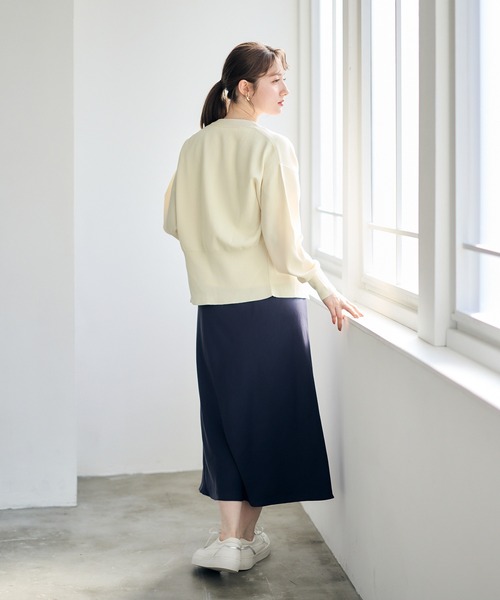 12Twelve Agenda（トゥエルブ　アジェンダ）の「ベルト付サテンナロースカート（スカート・レディース・ピンク/チャコールグレー/ブラック・M）」の20枚目の写真