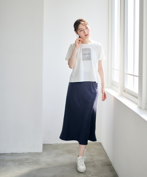 12Twelve Agenda（トゥエルブ　アジェンダ）の「ベルト付サテンナロースカート（スカート・レディース・ピンク/チャコールグレー/ブラック・M）」の8枚目の写真