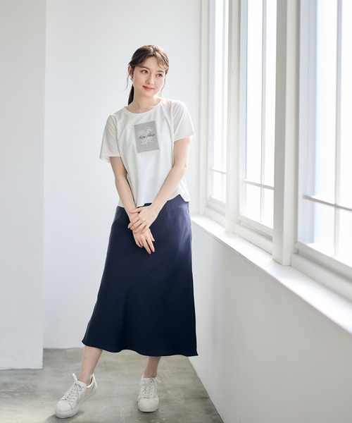 12Twelve Agenda（トゥエルブ　アジェンダ）の「ベルト付サテンナロースカート（スカート・レディース・ピンク/チャコールグレー/ブラック・M）」の11枚目の写真