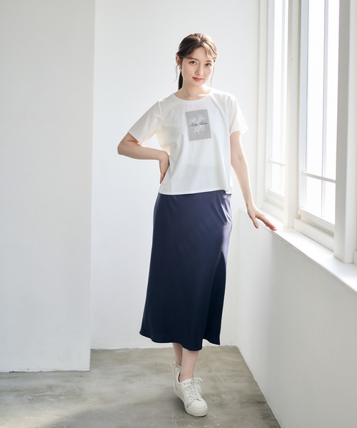 12Twelve Agenda（トゥエルブ　アジェンダ）の「ベルト付サテンナロースカート（スカート・レディース・ピンク/チャコールグレー/ブラック・M）」の12枚目の写真