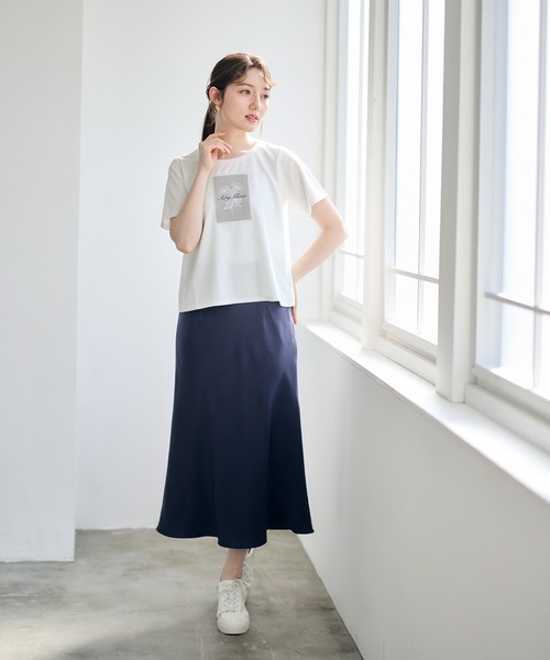 12Twelve Agenda（トゥエルブ　アジェンダ）の「ベルト付サテンナロースカート（スカート・レディース・ピンク/チャコールグレー/ブラック・M）」の13枚目の写真