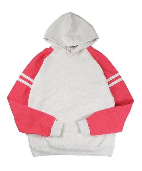 JERZEES（ジャージーズ）の「【T16】【JERZEES/ジャージーズ】12oz UNISEX VARCITY COLORBLOCK HOODED SWEAT SHIRT A-97CR（パーカー・メンズ・レッド/グリーン/インディゴブルー/モスグリーン・MEDIUM/LARGE/SMALL）」の4枚目の写真