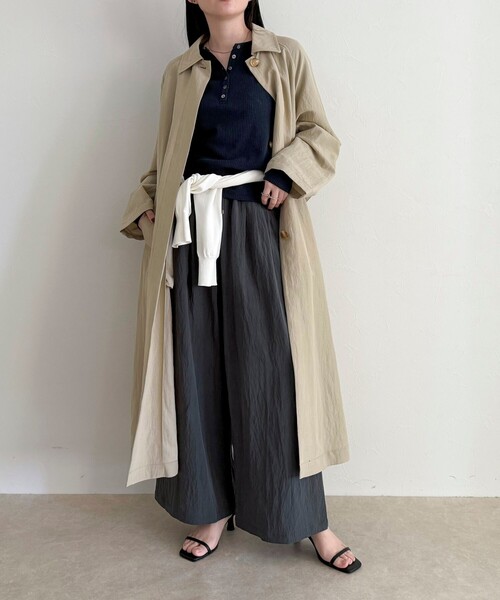 fredy emue(フレディエミュ)の「こなれワッシャータックイージーパンツ(その他パンツ・レディース・ブラック/チャコールグレー/ベージュ・36/34/38)」の8枚目の写真