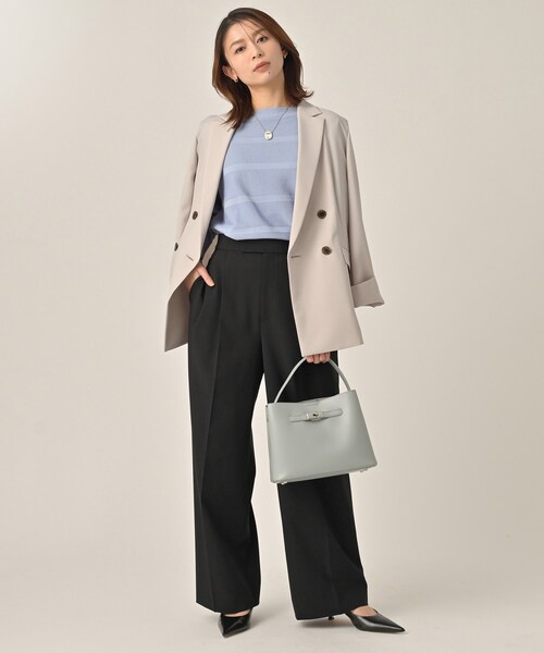 UNTITLED（アンタイトル）の「ベーシックツータックパンツ（その他パンツ・レディース・ライトグレー/ブラック・00/01/02/03/04/42/44/46/48/50）」の6枚目の写真