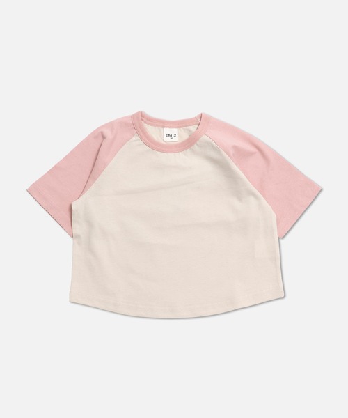 chil2（チルツー）の「綿100％ 配色ラグラン半袖Tシャツ（Tシャツ/カットソー・キッズ・ブラウン/ミント/スモークピンク/ブラック/チャコールグレー・150cm/140cm/130cm/120cm/110cm/100cm/90㎝/80ｃｍ）」の6枚目の写真
